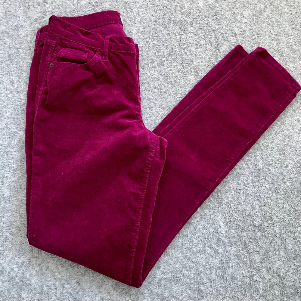 6TALL Old Navy Rockstar Skinny Cords in Dark Berry